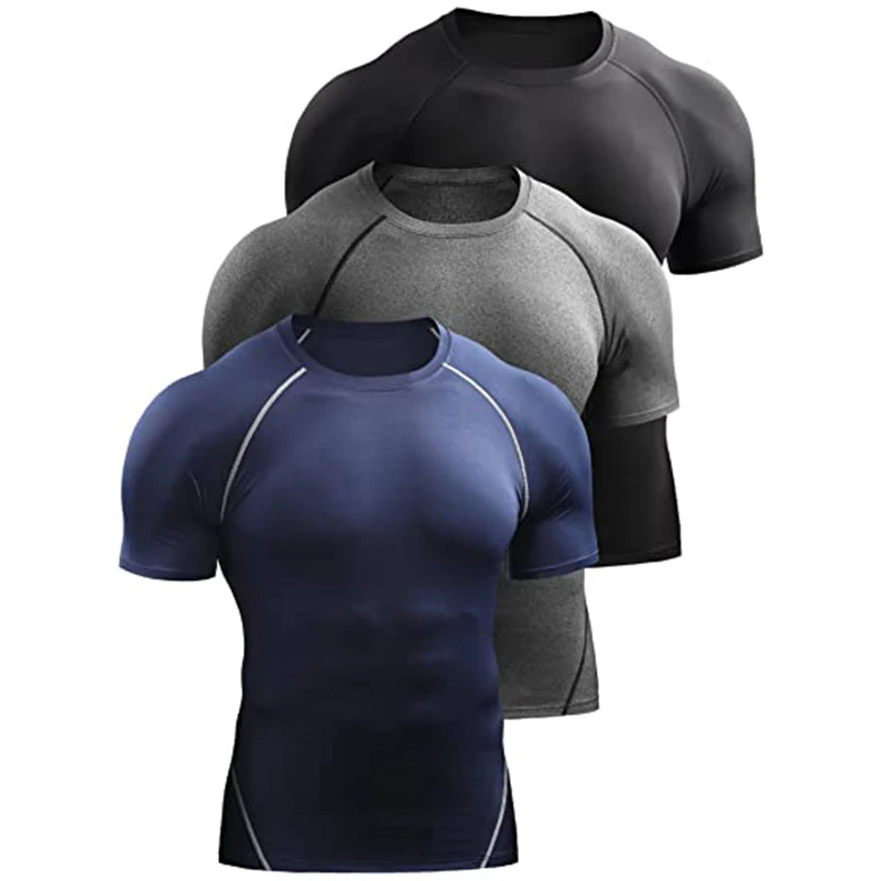 Camiseta de Compresión 2026 para Hombre, Ropa Deportiva de Verano, Camiseta para Correr, Elástica, de Secado Rápido, Camisetas Deportivas, Camisetas para Gimnasio y Entrenamiento