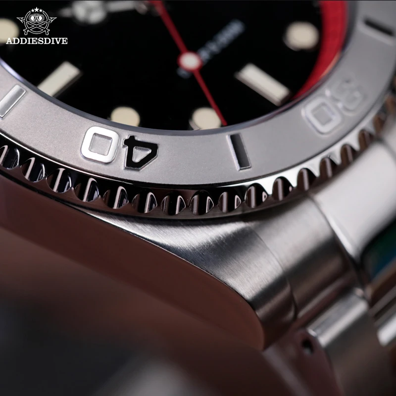 Reloj de buceo ADDIESDIVE para hombre, resistente al agua hasta 200m, BGW9, bisel de cerámica superluminoso, elegante reloj de cuarzo de acero inoxidable para hombre