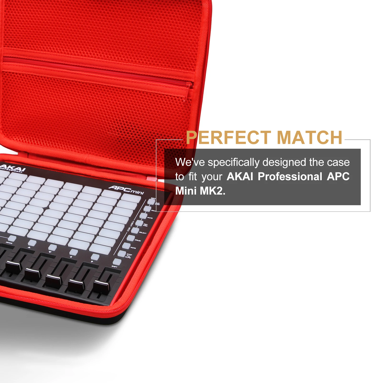 LTGEM Estuche rígido de EVA para controlador de almohadilla MIDI AKAI Professional APC Mini MK2, bolsa de almacenamiento de transporte protectora impermeable (solo estuche)