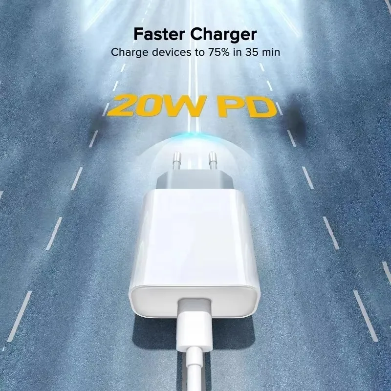 Cargador rápido de 20W para iPhone 13 mini 12 11 pro 14 Pro Max Plus X XR XS USB tipo C accesorios de Cable de carga rápida