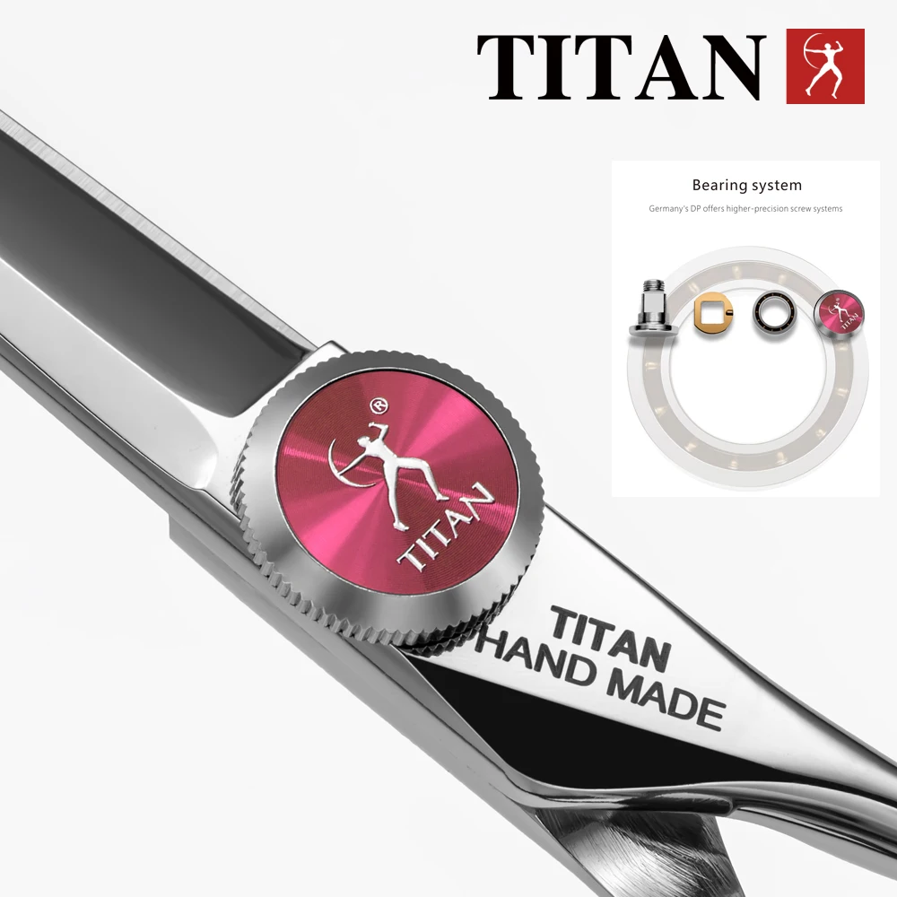 Tijeras Profesionales de Peluquería TITAN, Tijeras de Barbero para Cortar y Entresacar Cabello, Juego de 5.5/6.0/6.5/7.0 Pulgadas, Acero Japonés 440C