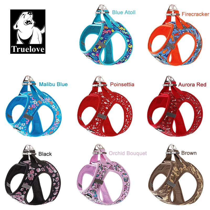 Truelove-arnés para mascotas, malla de aire suave, chaleco reflectante ajustable para mascotas, razas pequeñas y medianas, arnés ajustable sin extracción para perros TLH3016