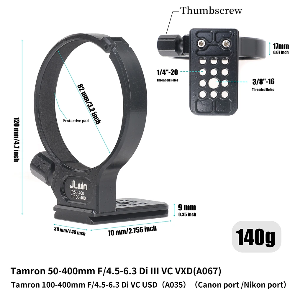 Anillo de montaje de trípode FOTGA para Tamron 50-400mm F/4,5-6,3 Di III VC VXD A067 para Tamron 100-400mm F/4,5-6,3 para puerto Canon Nikon Por
