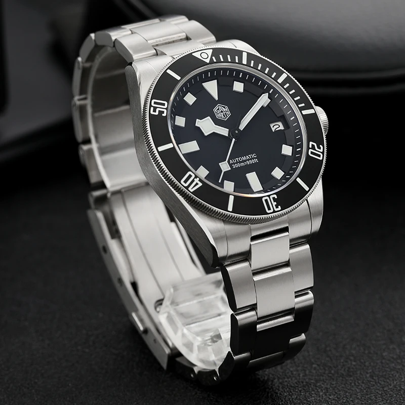 Reloj de Buceo San Martin SN0121TE de Titanio, Movimiento Automático ST2130, Titanio Grado 5, Resistente al Agua 120 Clicks, 300m