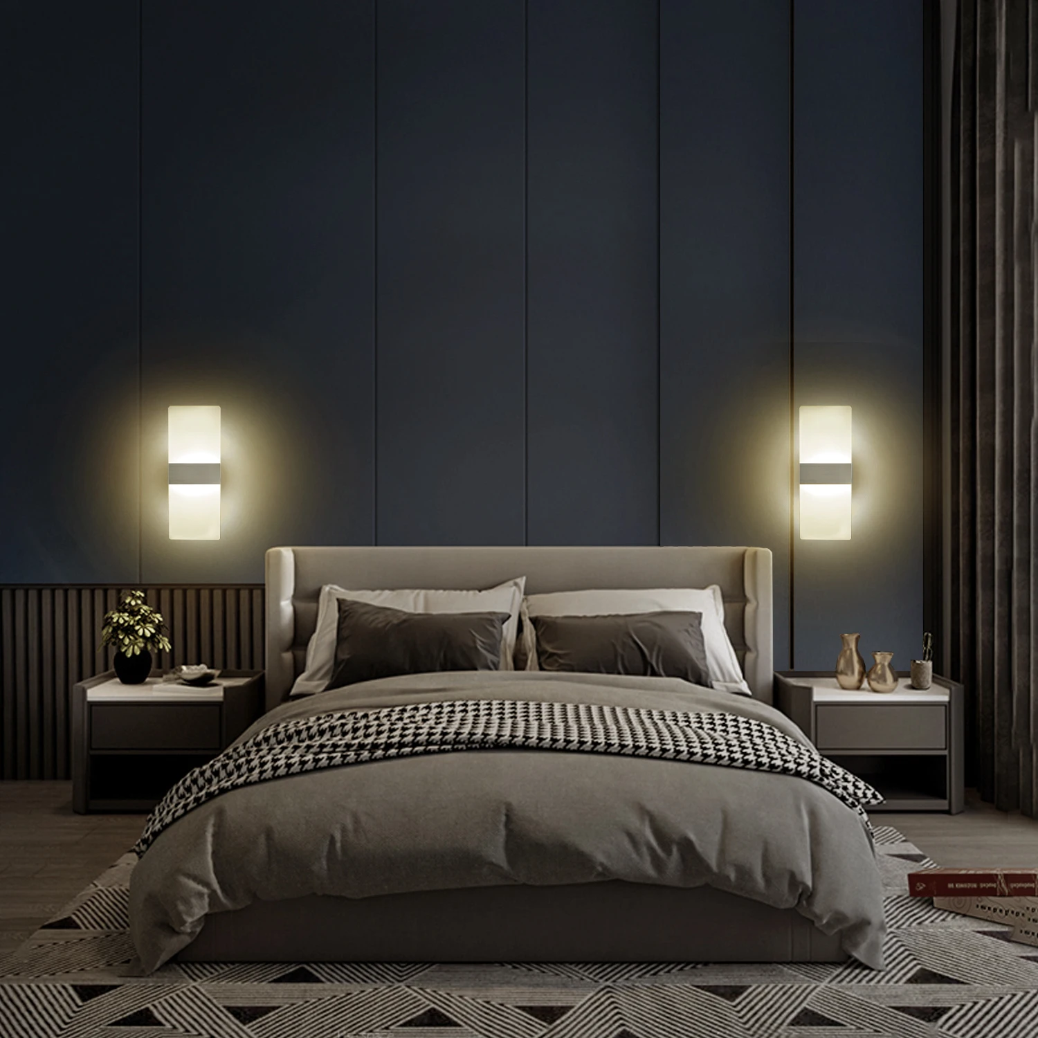 Lámpara de Pared Moderna Minimalista, Luz LED de Interior, Aluminio y Acrílico, Cableado Directo, Apliques para Dormitorio, Sala de Estar, Pasillo y Escalera