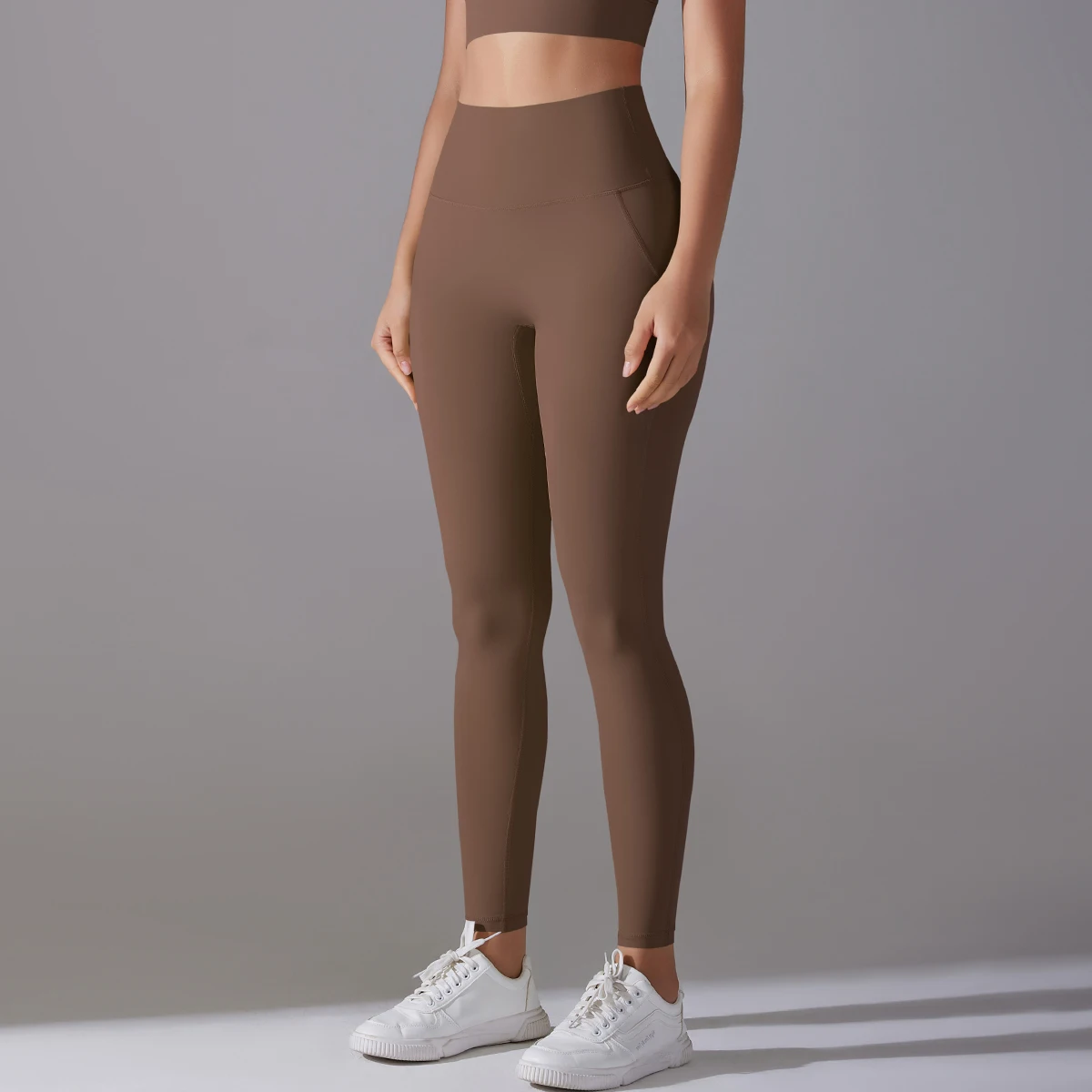 Leggings de yoga para mujer, de cintura alta, con control de abdomen y efecto moldeador de glúteos, ajustados, para realzar los glúteos, color nude