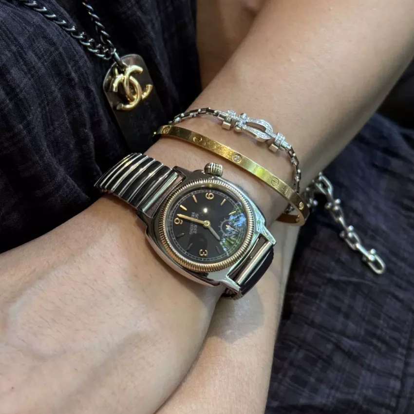 Reloj de Pulsera Luminoso Retro Japonés Y2K Resistente al Agua para Hombre y Mujer, Reloj de Cuarzo de Acero Inoxidable Premium para Pareja