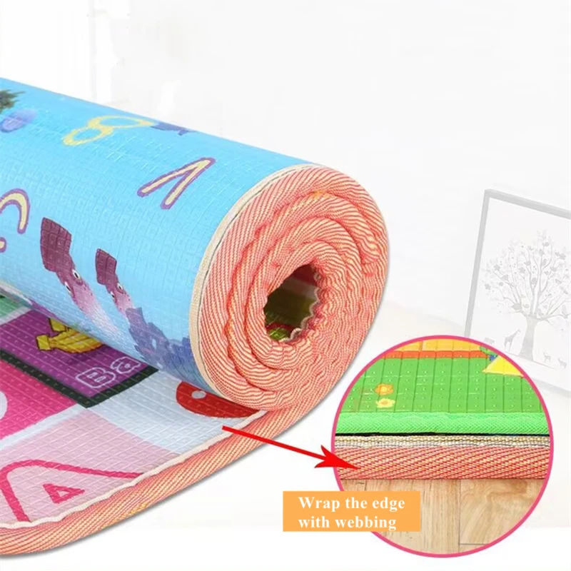 Alfombra de juego de 200x180/180x120/180x150cm para niños, alfombra de seguridad gruesa, alfombra de juego para gatear, alfombra plegable, alfombra de juego