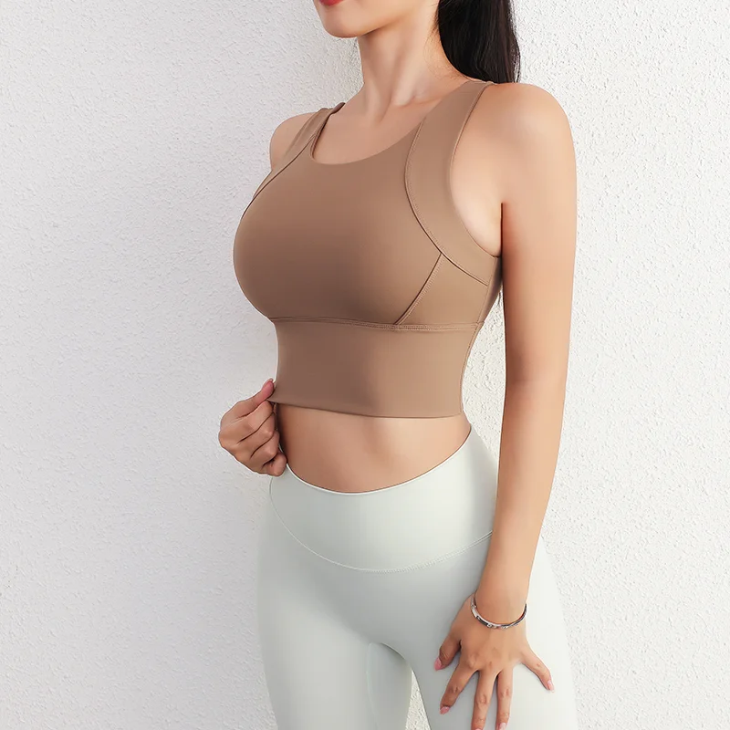Sujetador deportivo con almohadilla fija para el pecho para mujer, camiseta sin mangas para entrenamiento, ropa de gimnasio para mujer, ropa deportiva para Yoga