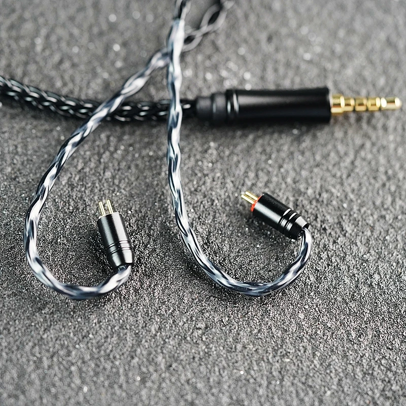Cable de Actualización para Auriculares XINHS de 8 Hilos Negros con Micrófono