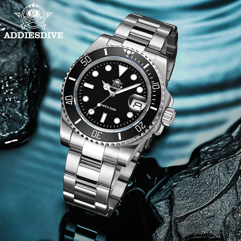 Reloj ADDIESDIVE de acero inoxidable para hombre, reloj de cuarzo de ocio de negocios europeo y americano, reloj deportivo resistente al agua para exteriores