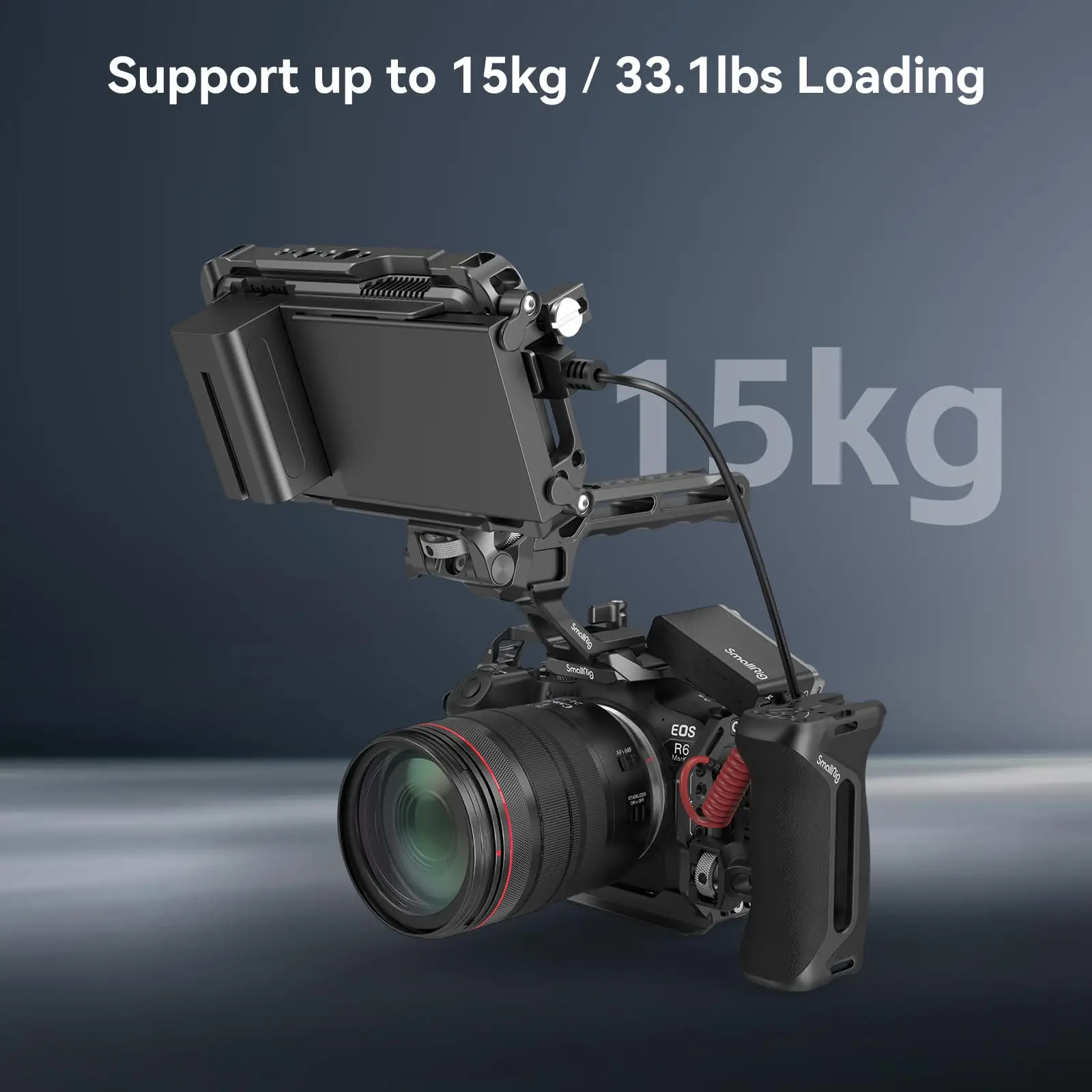 Manija lateral ajustable SmallRig con tornillo de localización dos en uno para jaulas y placas con ARRI 3/8"-16 o 1/4"-20 orificios izquierda/derecha