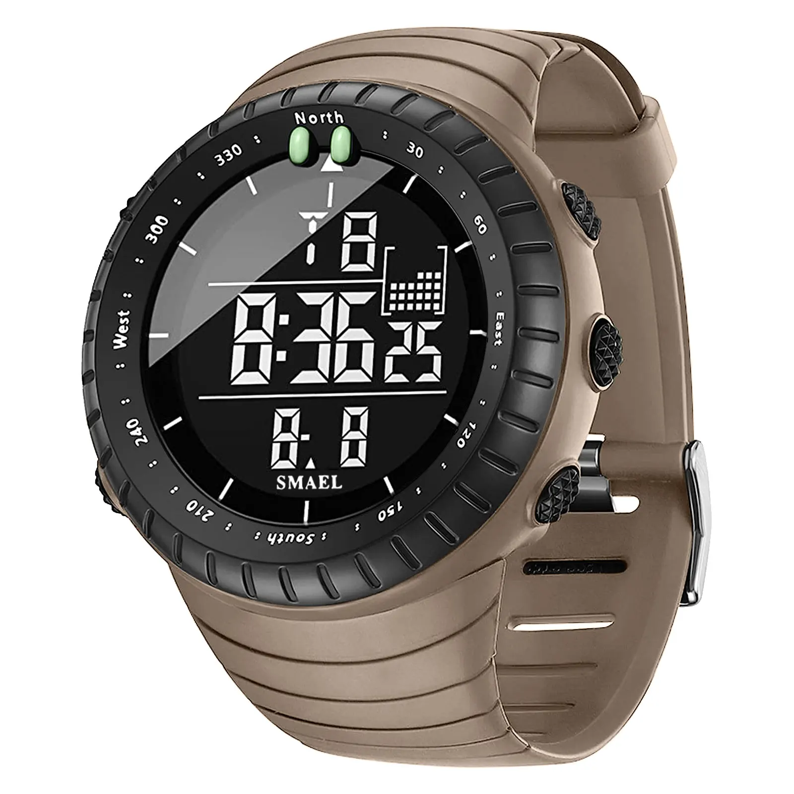 Marca SMAEL, reloj electrónico para hombre, deportes al aire libre, resistente al agua, Esfera Grande, alarma LED Digital, reloj deportivo 1237