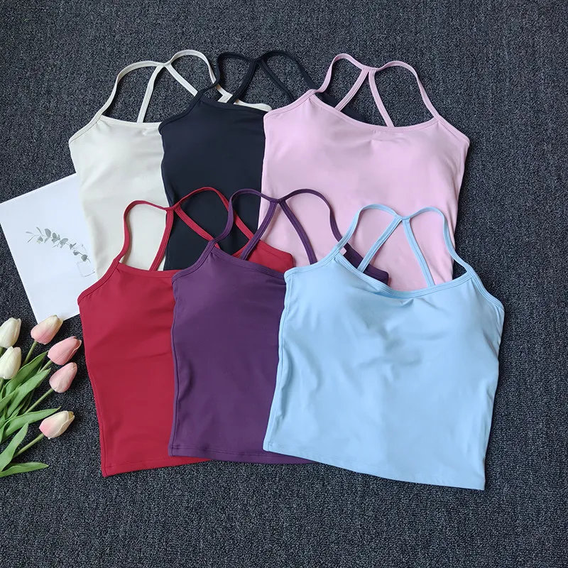 Chaleco Deportivo de Verano con Relleno en el Pecho para Mujer, Sujetador Deportivo con Sensación de Segunda Piel para Correr, Fitness y Yoga