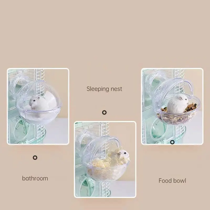 Baño para hámster, inodoro para hámster, ratón, Gerbille, jaula para mascotas, baño, sala de arena, juguete, casa acrílica, suministros para mascotas pequeñas, accesorios