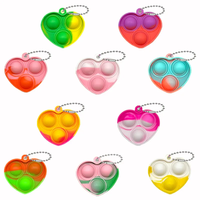 30 Uds. De juguetes Pop Fidget, Mini llaveros Pop, juguetes para niños pequeños, paquete de juguetes sensoriales, paquetes a granel para reducir la presión, regalos de recuerdo de fiesta