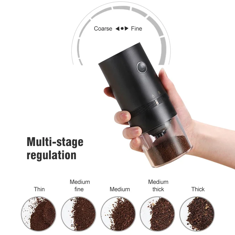 Molinillo de café tipo C con carga USB, molinillo profesional de cerámica con núcleo de molienda, molinillo de granos de café, nueva actualización, eléctrico portátil