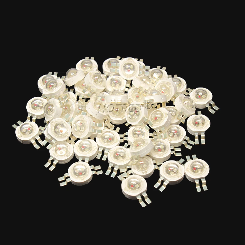 100-500 Uds LED 1W 3W Watt 30/45mil cuentas de Chip de alta potencia blanco frío cálido rojo 660nm azul 450nm verde amarillo para Blubs luz de cultivo