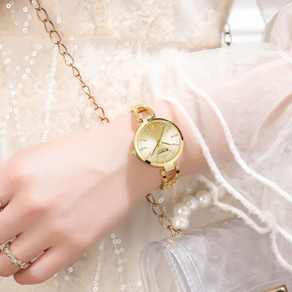 Relojes CURREN para mujer, reloj de cuarzo Original elegante a la moda para mujer, resistente al agua, de acero inoxidable, sencillo, de lujo, para uso diario