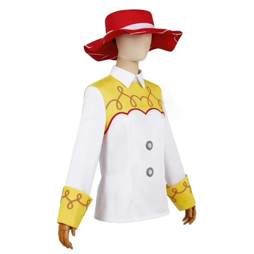 Disfraz de Cosplay de Jessie para Adultos de la Película "Movie Story", Estilo Vaquero con Camisa, Sombrero y Lazo, para Fiesta de Halloween, Unisex