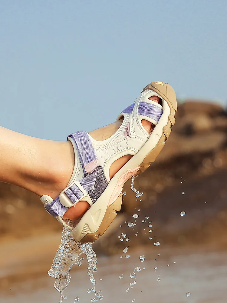 HUMTTO, zapatos para exteriores para hombre, zapatos acuáticos transpirables de verano, zapatillas de playa de secado rápido, sandalias de malla de goma para mujer