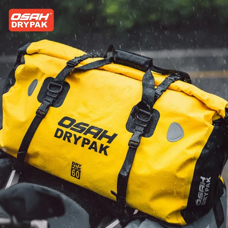 Bolsa trasera impermeable para motocicleta, bolsa seca de viaje OSAH DRYPAK Moto 40/60 litros, mochila para equipaje de motocicleta, bolsa para asiento de motocicleta