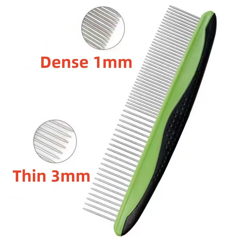 Peine portátil de acero inoxidable para perros, cepillo para perros, peine para perros, nudo de pelo, masaje de apertura, cepillo para gatos, aseo de mascotas, Herramientas de limpieza