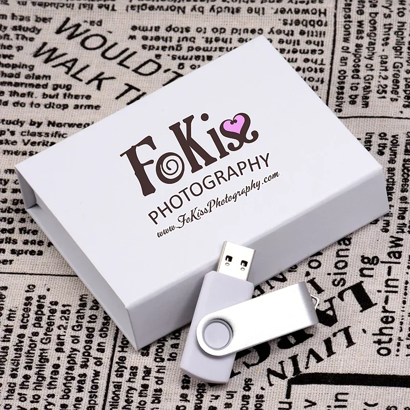 Caja de regalo personalizada con logotipo para unidad de bolígrafo gratis, unidades Flash USB de capacidad Real, memoria negra con impresión en Color, disco U de 64GB/32GB