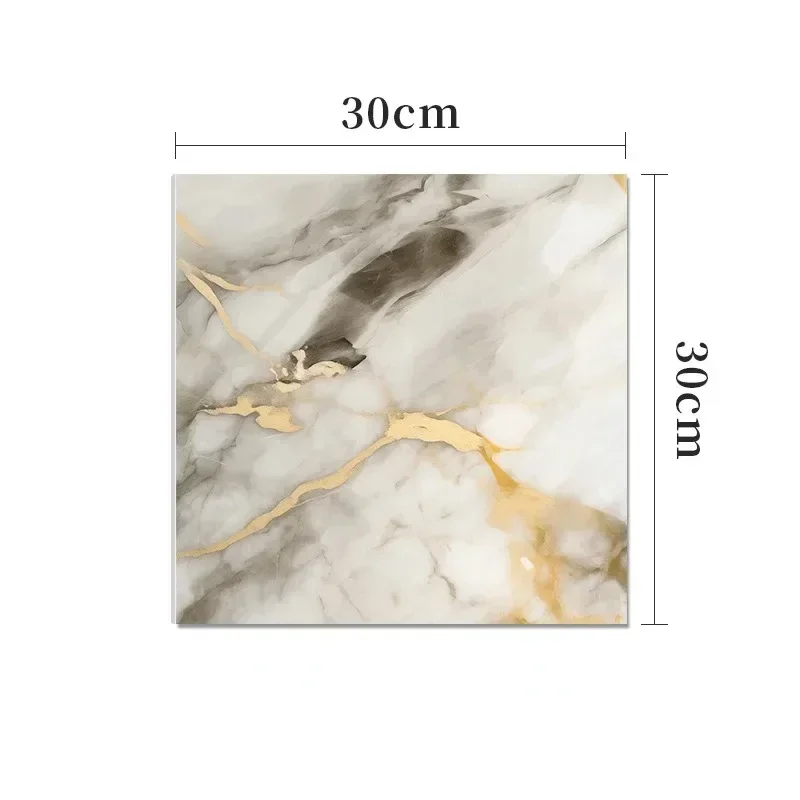 Pegatinas de pared de mármol de imitación de PVC, pegatinas autoadhesivas para suelo, pegatinas impermeables para decoración de sala de estar y baño, 30x30cm
