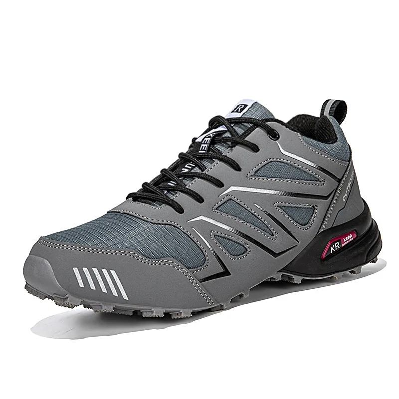 2025 nuevos zapatos de senderismo para hombres, zapatos deportivos impermeables para exteriores, botas de entrenamiento de senderismo de cuero cómodas, zapatos tácticos de gran tamaño para hombres