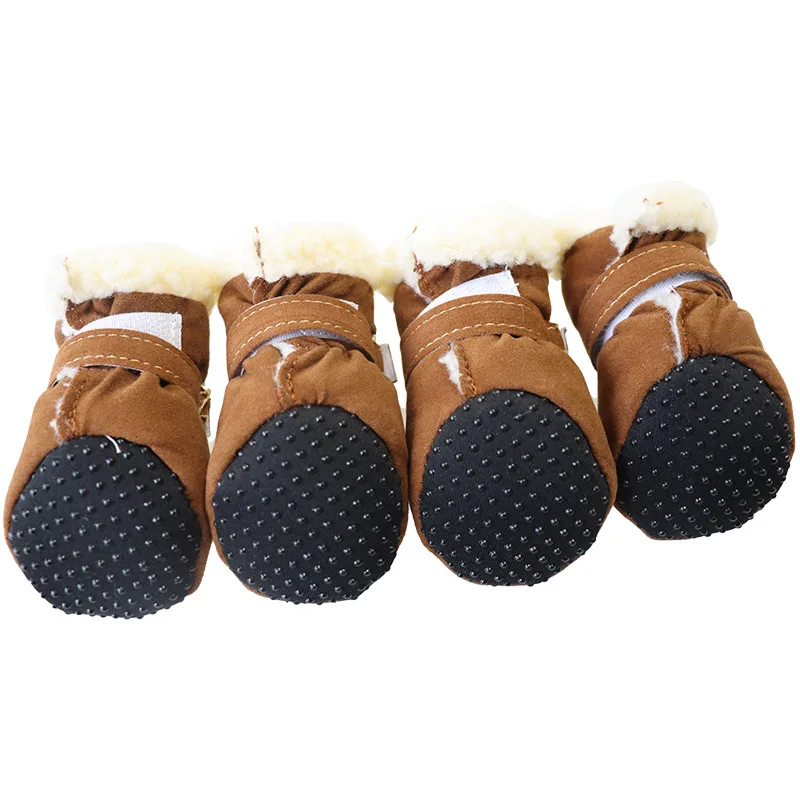 4 Uds. Zapatos impermeables de invierno para perros, botas antideslizantes para la lluvia y la nieve, calzado grueso y cálido para gatos pequeños, perros, cachorros, calcetines para perros, botines