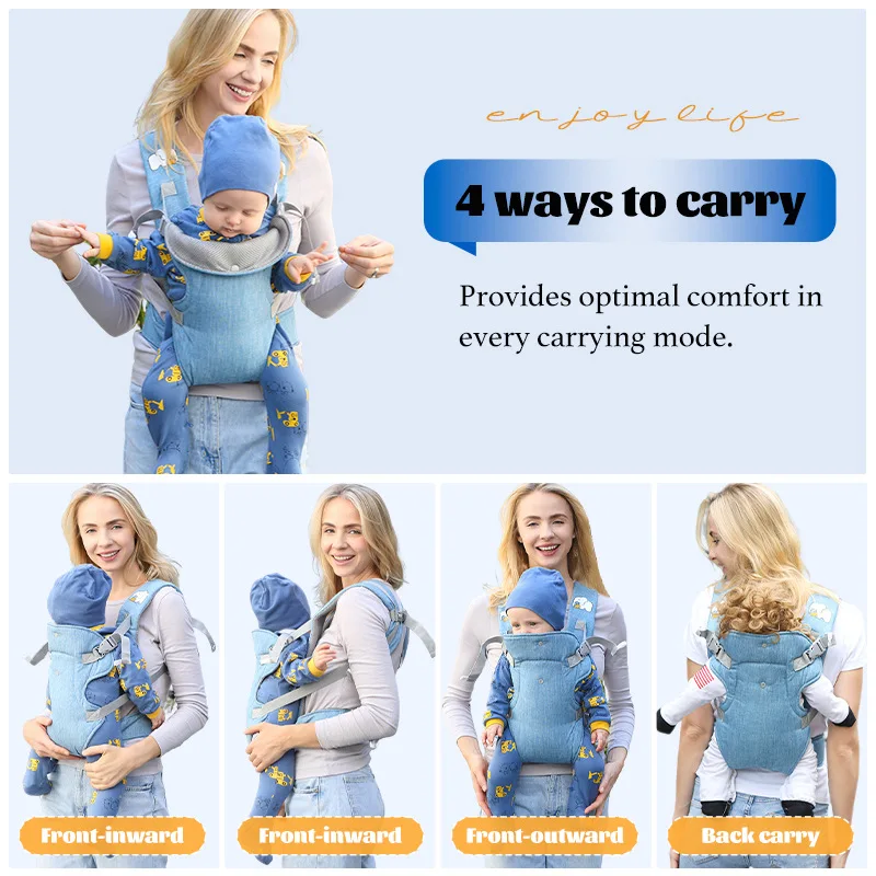 Correa de hombro para bebé, mochila portátil con correa para niños, hombro grueso, Sudadera con capucha ergonómica, correa para bebé de canguro