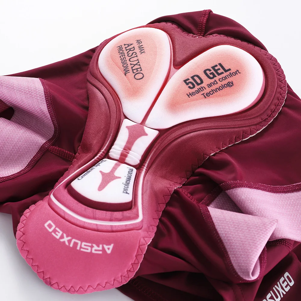 ARSUXEO-pantalones cortos de ciclismo para mujer, faldas 2 en 1 de cintura alta, ropa interior acolchada para bicicleta, gimnasio, tenis, Fitness, correr, D315