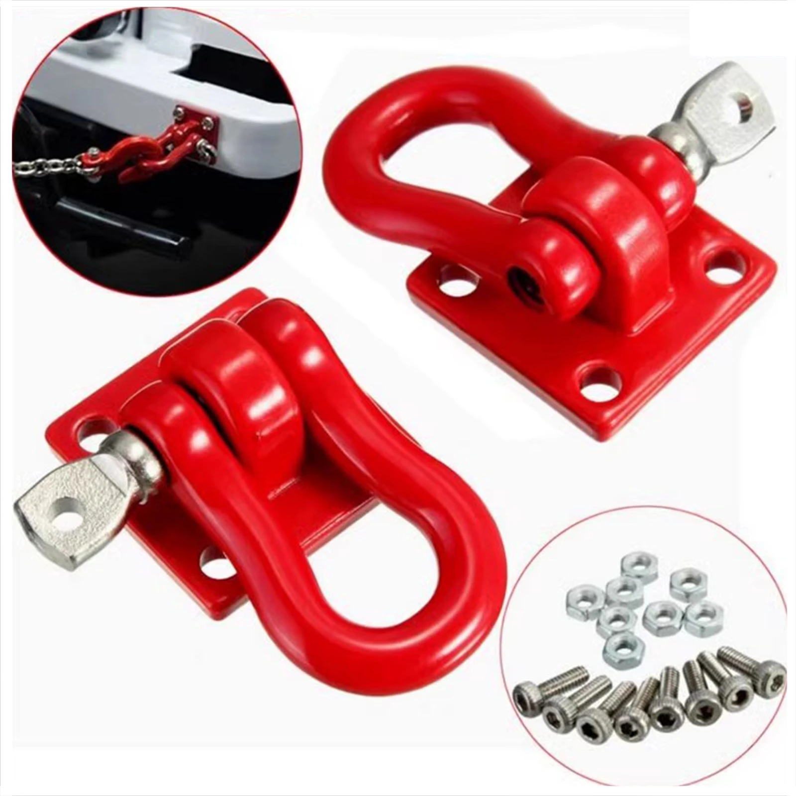 RS RC remolque gancho de remolque accesorios de Metal actualización para 1:10 coche trepador de control remoto Redcat Gen8 VS4-10 Axial SCX10 90046 AXI03007 Capra