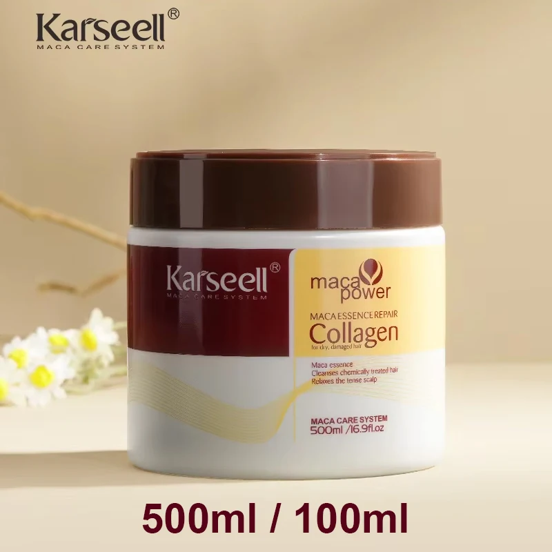 Karseell-tratamiento capilar de colágeno, reparación profunda, acondicionamiento, aceite de argán, esencia para cabello seco y dañado, 100ml/500ml