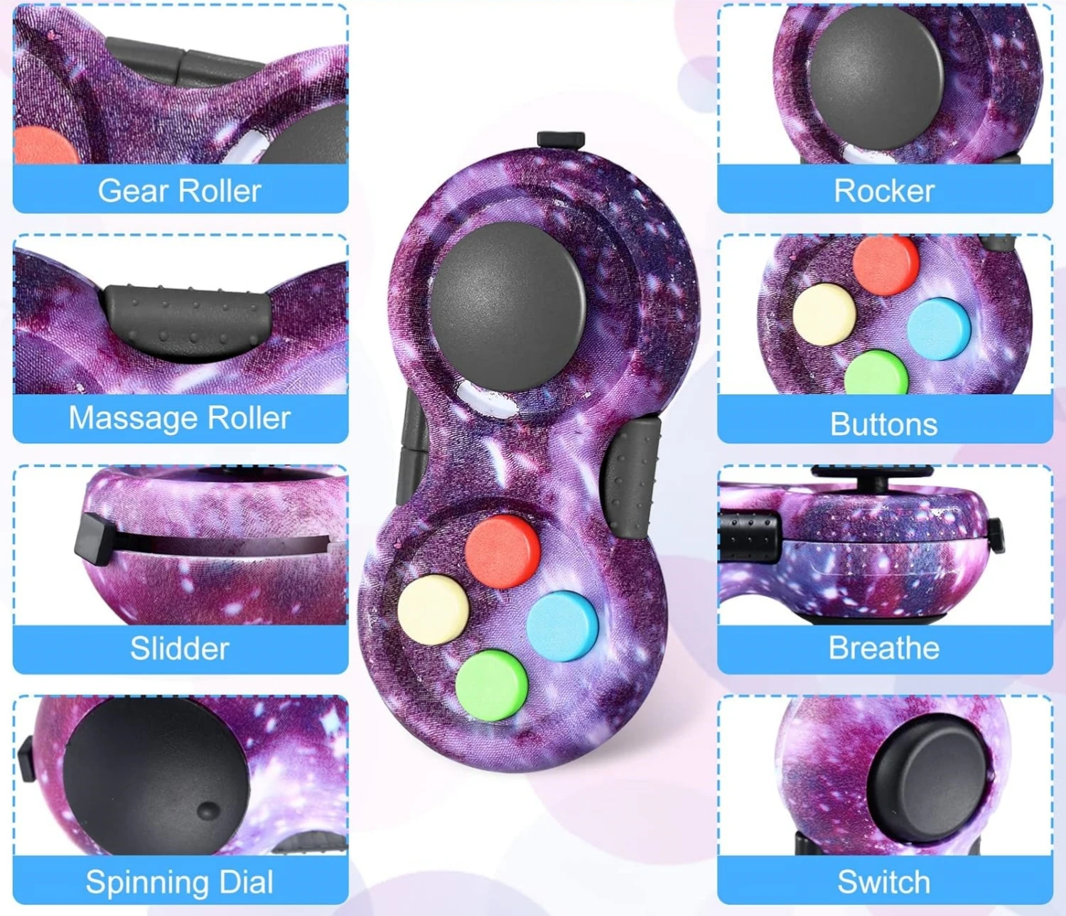 Fidget Pad Retro clásico controlador de Fidget portátil controlador de juego divertido Fidget Pad Packs juguetes clásicos