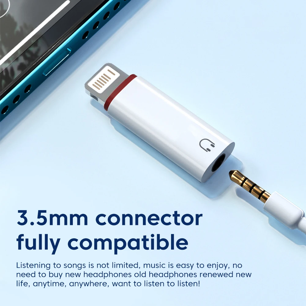 Adaptador Lightning a conector AUX de 3,5 MM para iPhone 14, 13, 12Pro, adaptador tipo C, conector para auriculares, divisor de Audio, accesorios para teléfono