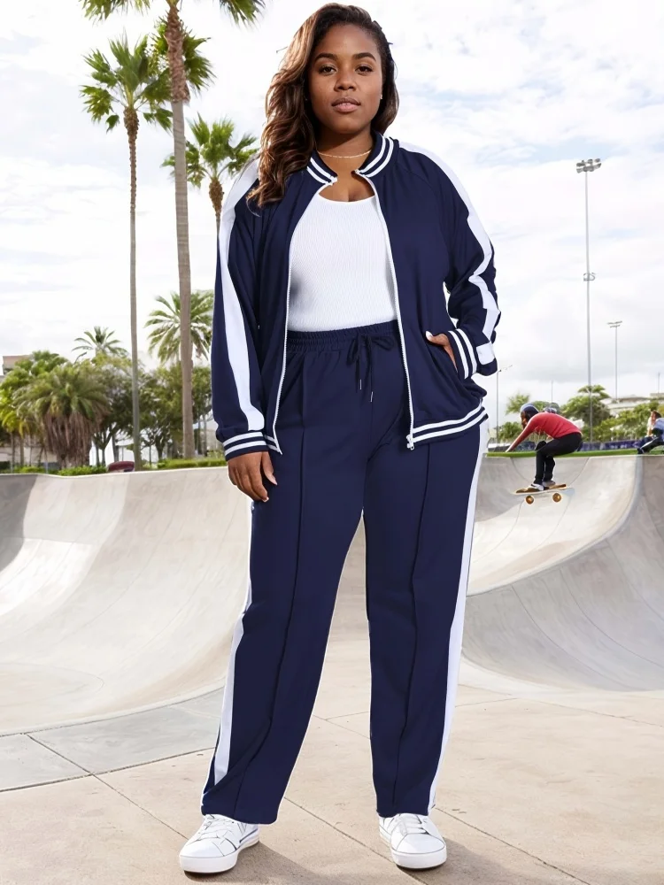 Wmstar-traje de chándal para mujer, conjuntos de 2 piezas de talla grande para correr, venta al por mayor, camisas de manga larga, pantalones, chándal deportivo informal a juego