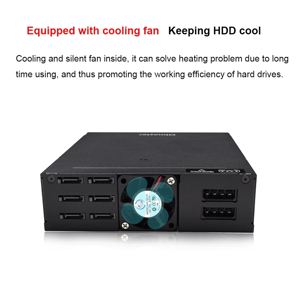 OImaster-platino móvil de 6 bahías, compatible con disco duro SATA HDD SSD de 2,5 pulgadas con ventilador de refrigeración, casillero, transmisión de 6Gbps de intercambio en caliente
