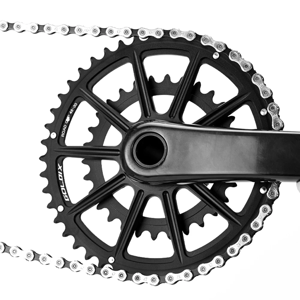 Plato de bicicleta de carretera GOLDIX 50-34T 52-36T 53-39T 10 11 rueda de cadena doble de 12 velocidades para bielas SR de montaje directo de 3 pernos