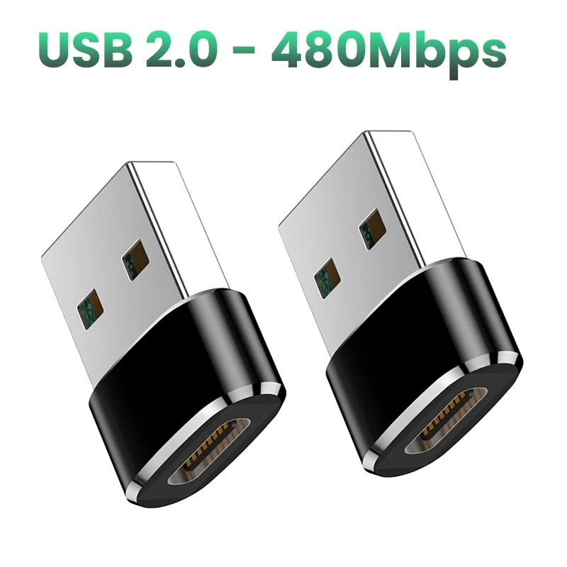 Adaptador USB C carcasa de aleación de aluminio USB 2,0 macho a USB 3,1 tipo C hembra adaptador tipo C para ordenador portátil Samsung Xiaomi 10 auriculares