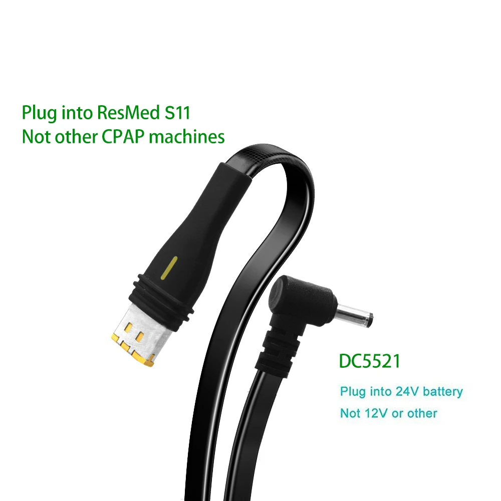 Cable de batería Resmed S11, suministro de enchufe para máquina ResMed AirSense 11, viaje en avión, tren, vehículo, vacaciones