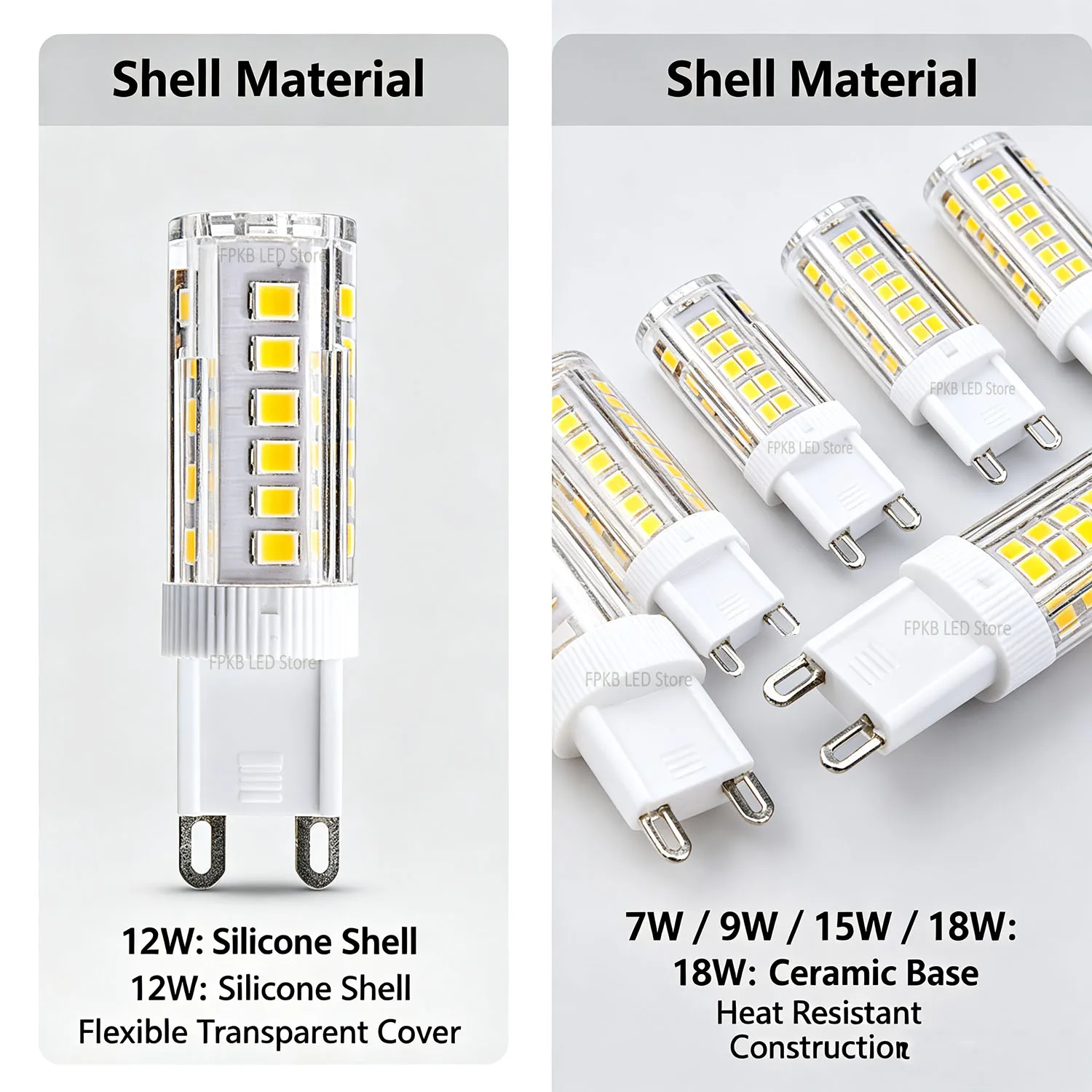 Lámpara LED G9 de 7W, 9W, 12W, 15W, 18W, AC 220V, Bombilla LED SMD 2835, Reemplazo de Lámpara Halógena de 30/40W, Luz LED Tipo Maíz para el Hogar