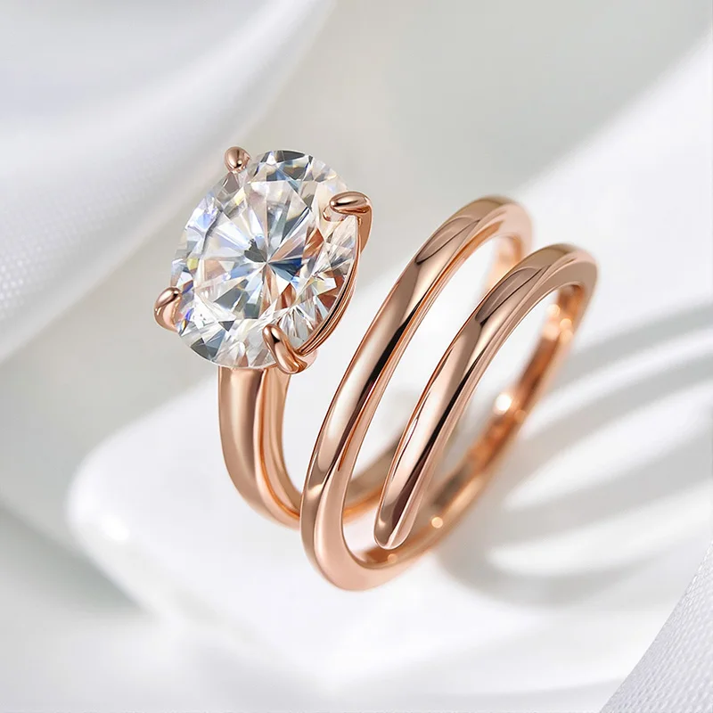 Anillo solitario de moissanita chapado en 14K con certificado Smyoue 1CT-3CT, banda de diamante de laboratorio de boda para mujer, plata 925 pura, 100% Shani Abergel