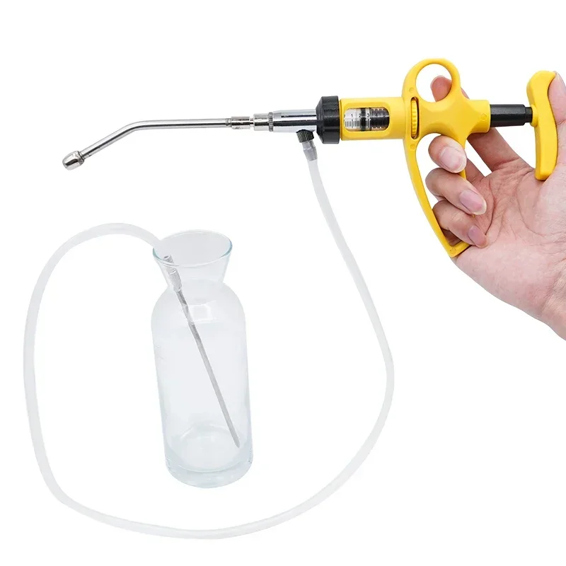 Jeringa de inyección continua para ganado, alimentador de medicina Animal de vacunación automática de plástico de 5/10ml para vaca, cerdo y oveja, 1 ud.