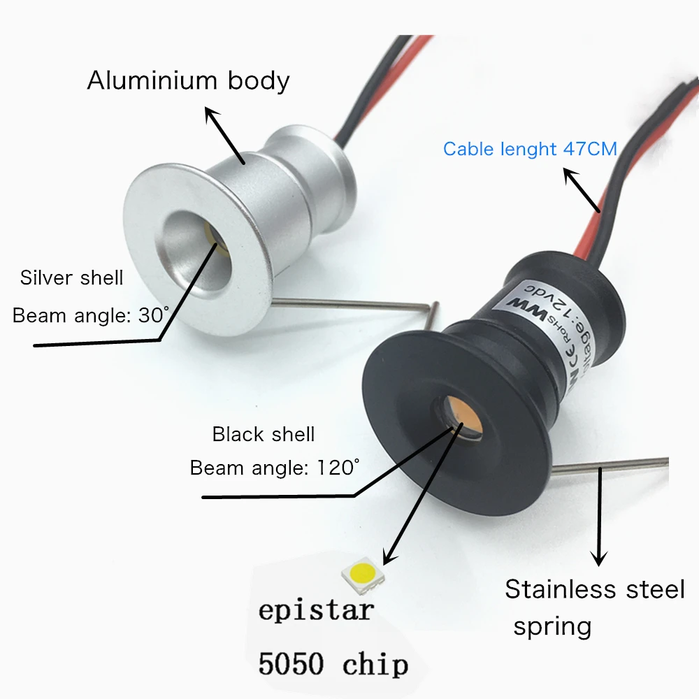 Mini focos Led de 12V con Control remoto, foco de 1W, luces de armario de escaleras regulables, iluminación empotrada de techo de 220V