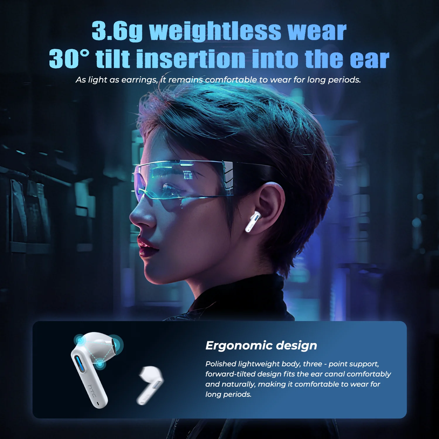 Auriculares Traductor de Idiomas 2026 HTC NE49, Traducción IA en Tiempo Real, BT6.0, TWS, Gaming, HiFi Bass, IPX5