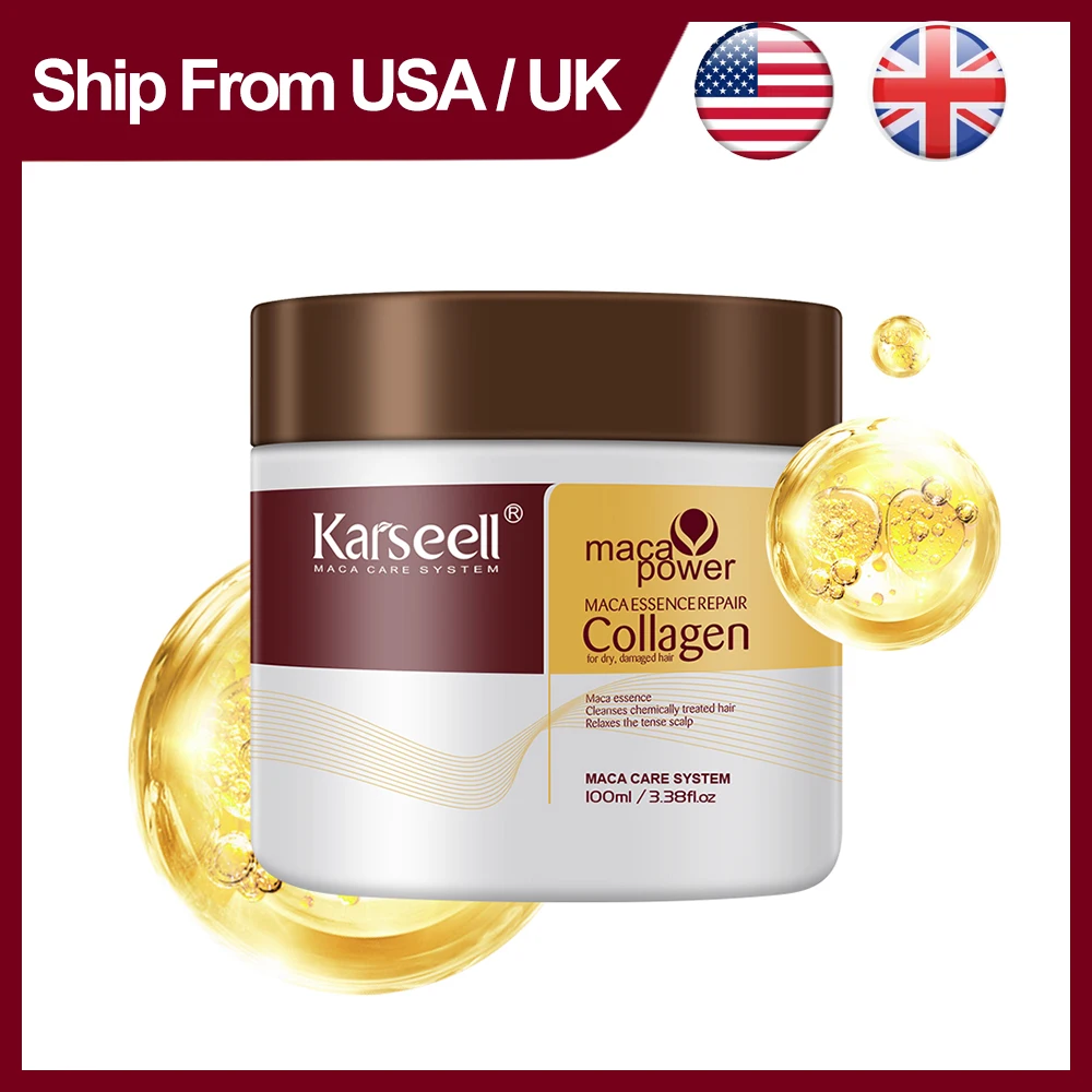 Karseell-mascarilla capilar de colágeno, 100ML, reparación profunda de daños, aceite de argán, tratamiento capilar de colágeno, previene la rotura del cabello para todo tipo de cabello
