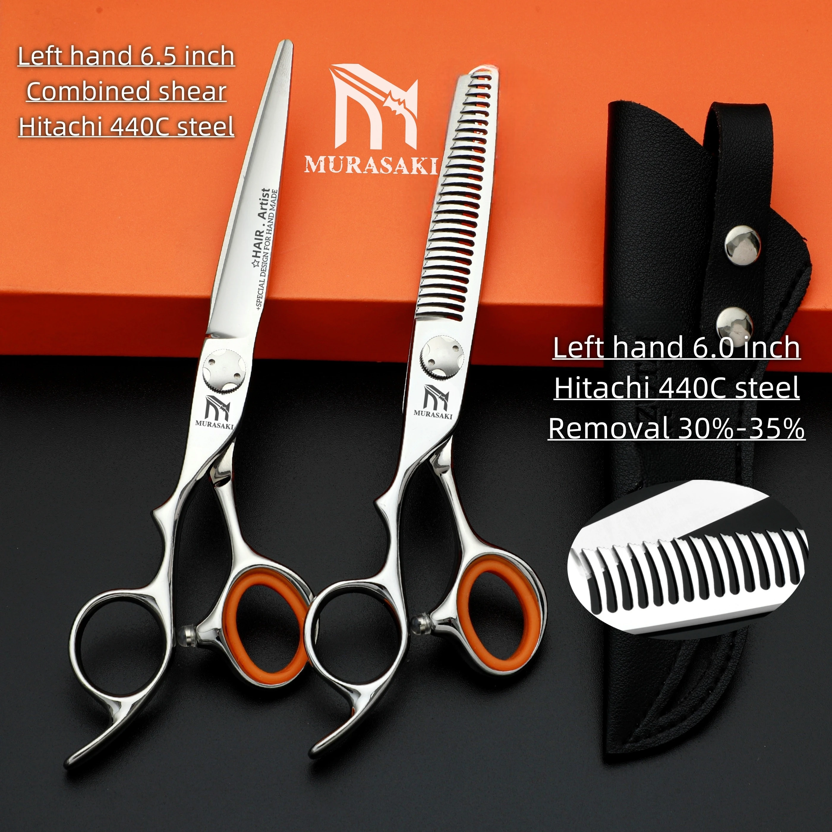 Tijeras de peluquería profesionales para zurdos, juego de tijeras de peluquería de 6-6,5-6,8 pulgadas, accesorios de peluquería de acero Hitachi 440C