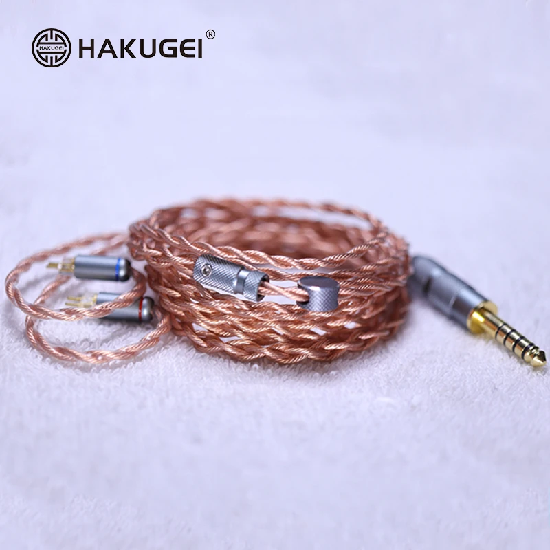 HAKUGEI-Cable de cobre nomocristalino para auriculares, Cable de actualización de auriculares hifi, 3,5, 2,5, 4,4, MMCX, 0,78, QDC, arroz litz 6N OCC